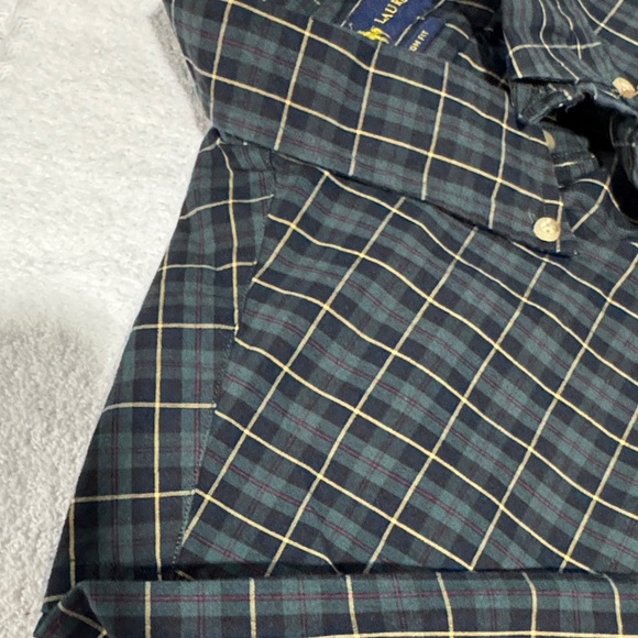 Ralph Lauren Blue Label Men's Plaid Shirt - Dark Blue and Olive - Picture 10 of 10